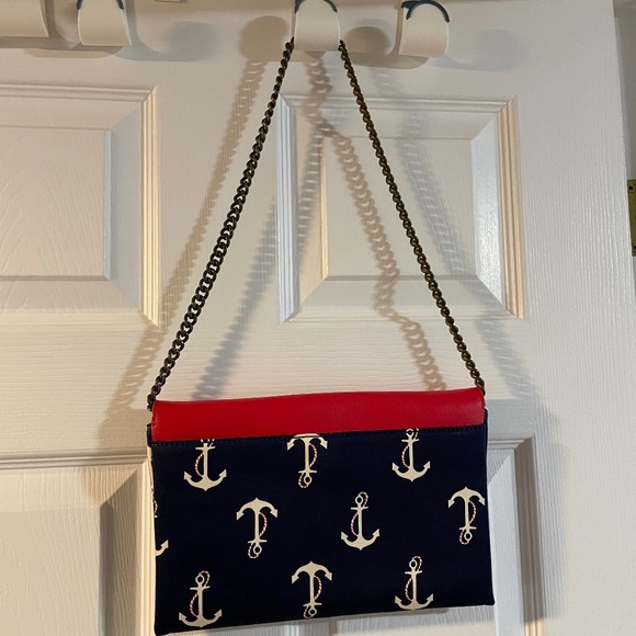J. Crew Nautical Mariner Sailor anchor shoulder bag/clutch - Picture 3 of 9